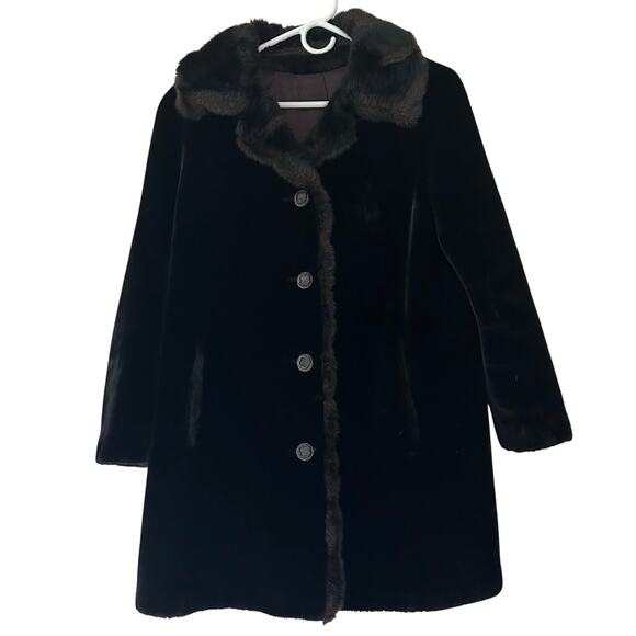 Vintage Borgazia coat faux fur warm winter 60s 70s glam mobwife retro mod - Picture 1 of 15